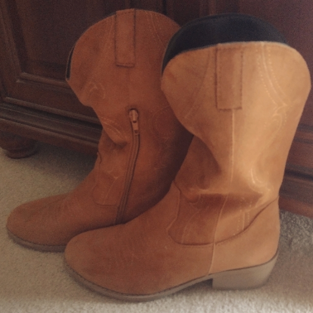 Terracotta feau suede Cowboy Boots